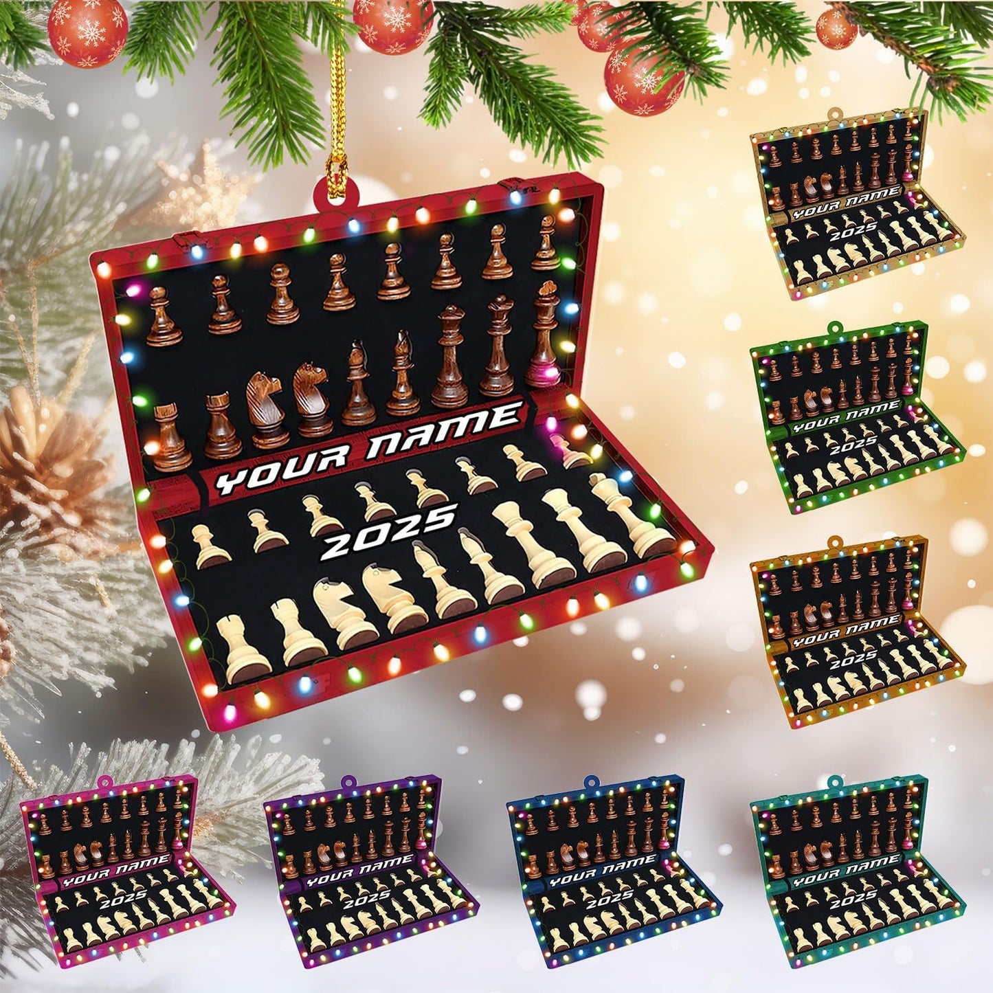 Personalized Name Chess Ornament Gift for Men Women Chess Team Player N16