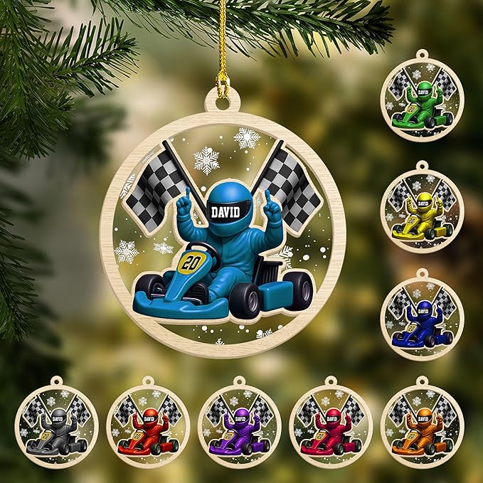 Personalized Go Kart Christmas Ornament N06