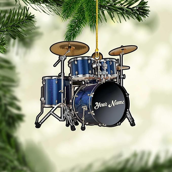 Custom Drum Set Ornament - Acrylic Christmas Gift for Drummers & Music Lovers LL8