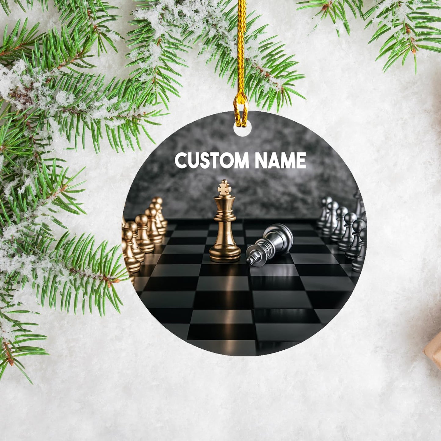 Personalized Name Chess Ornament Gift for Men Women Chess Team Player N09