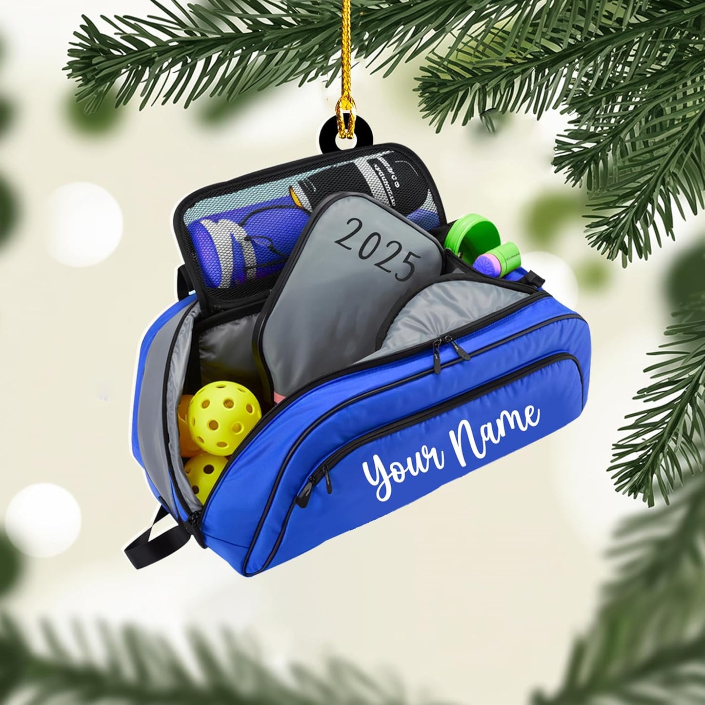 Custom Name and Year Pickleball Bag Ornament – Pickleball Christmas Ornament 5