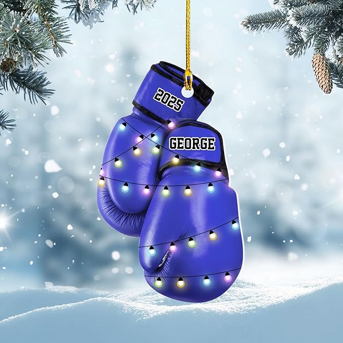Personalized Boxing Gloves Christmas Ornament - Custom Name Boxing Ornament Gift LL37