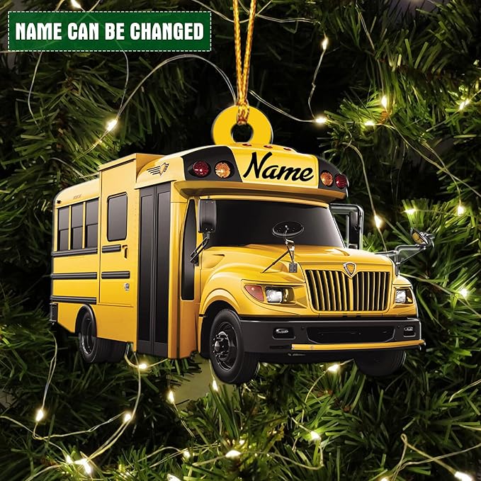 Customized School Bus Ornament - Bus Driver Christmas Gift L15