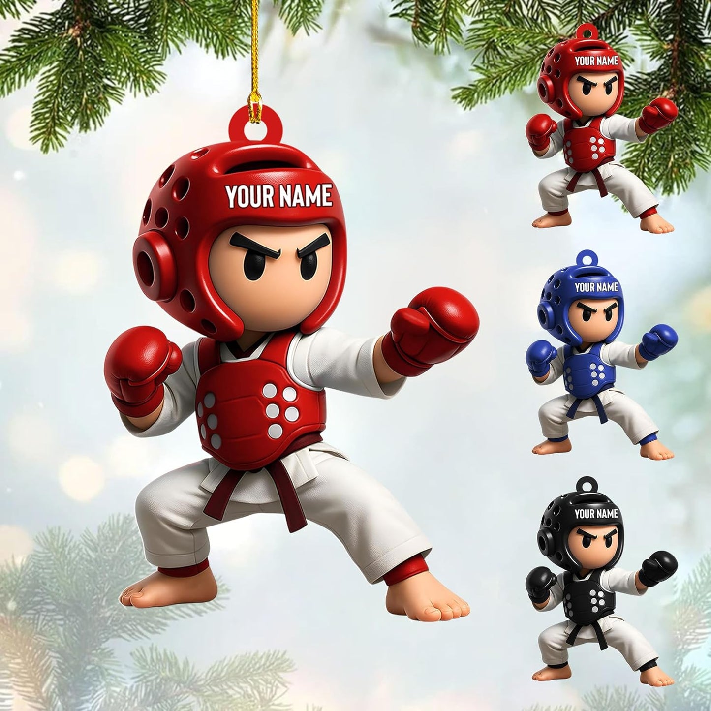 Custom Karate Christmas Ornament – Taekwondo & Jiu Jitsu Gift Krt26