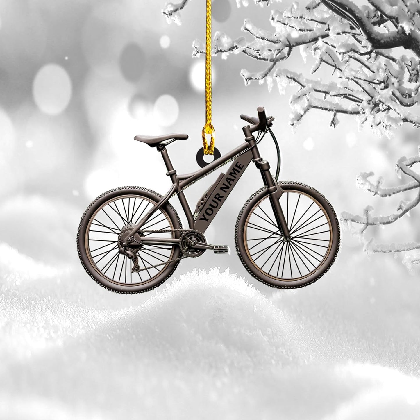 Custom Name Mountain Biking Ornament – Personalized Acrylic Cycling Christmas Gift, Sport Holiday Keepsake TB22