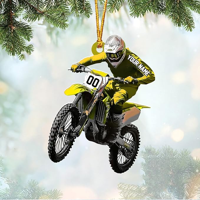 Personalized Dirt Bike Christmas Ornaments 2025 Custom Motocross Ornament Dirt bike Christmas Ornament N14