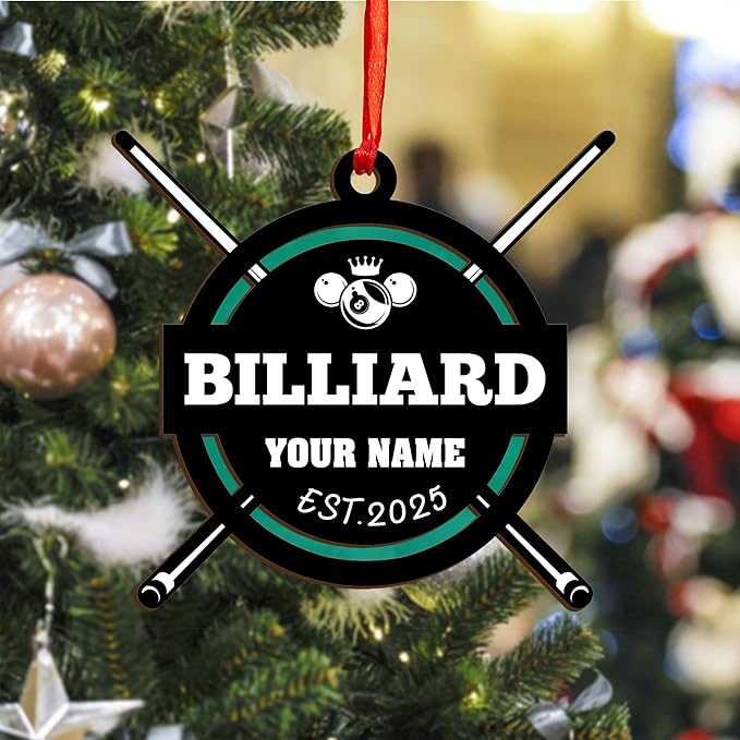 Personalized Billiards Ornament 2025, Billiards Christmas Ornaments N18