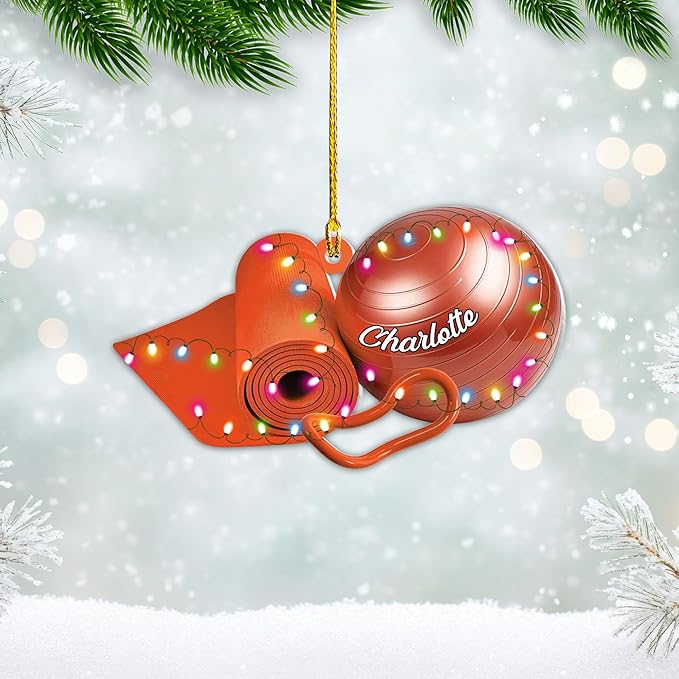 Customized Pilates Christmas Ornament - Pilates Gift for Women, Acrylic Christmas Ornament LL36