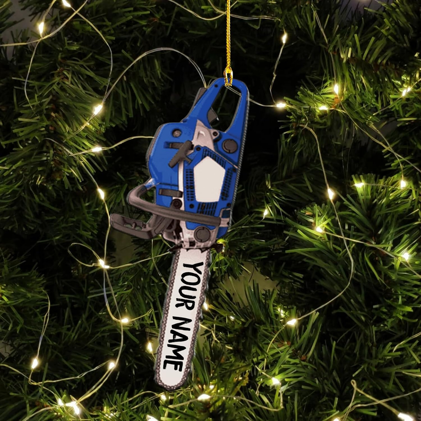 Personalized Chainsaw Ornament – Carpenter Lumberjack Christmas Ornament H2