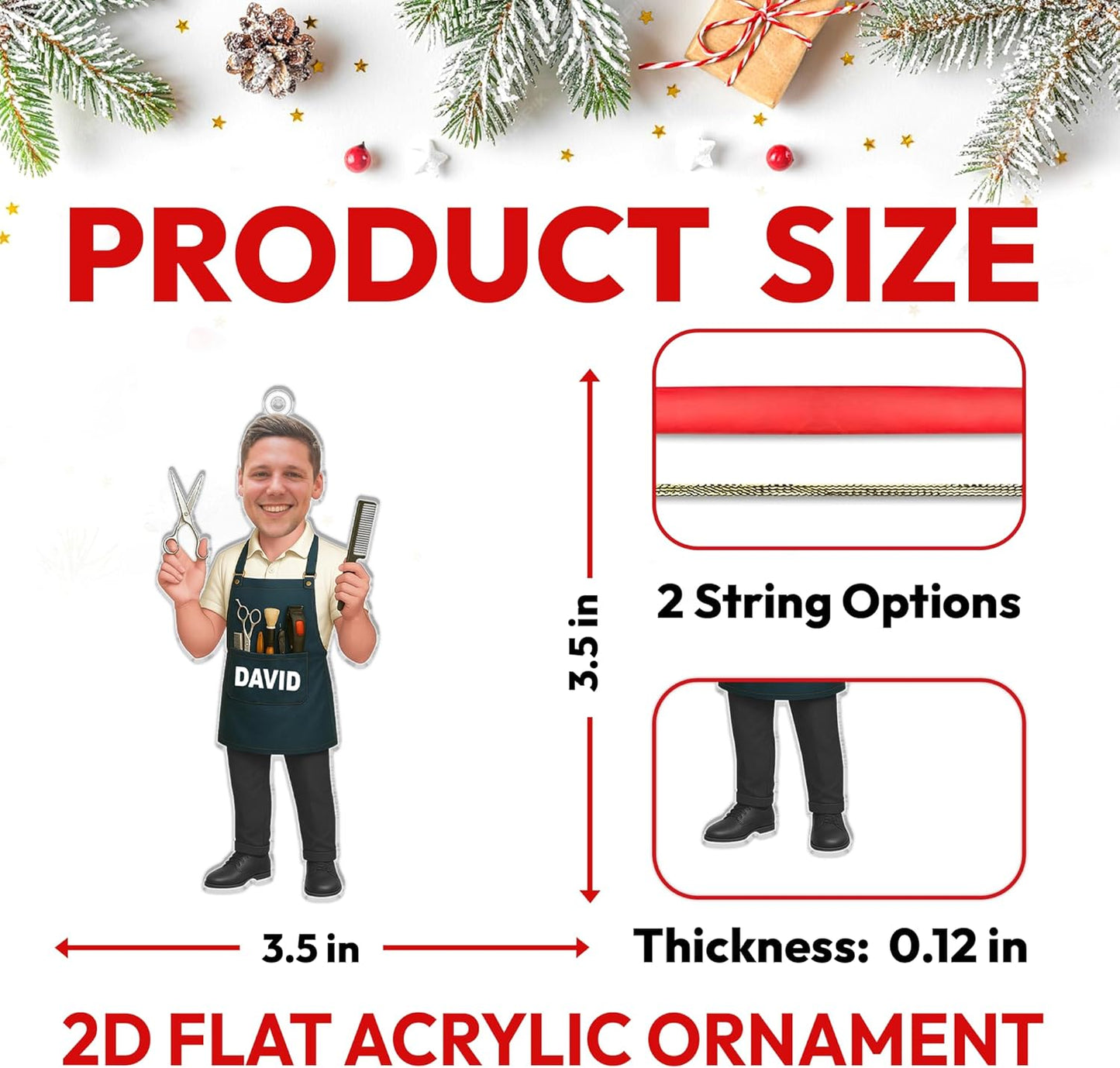 Personalized Hair Stylist Ornament for Men –  Barber Christmas Ornaments