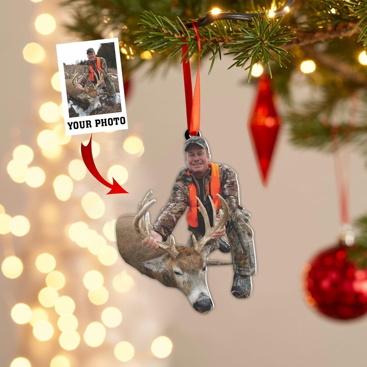 Personalized Hunting Ornament, Hunter Christmas Acrylic Ornament 2025 T08