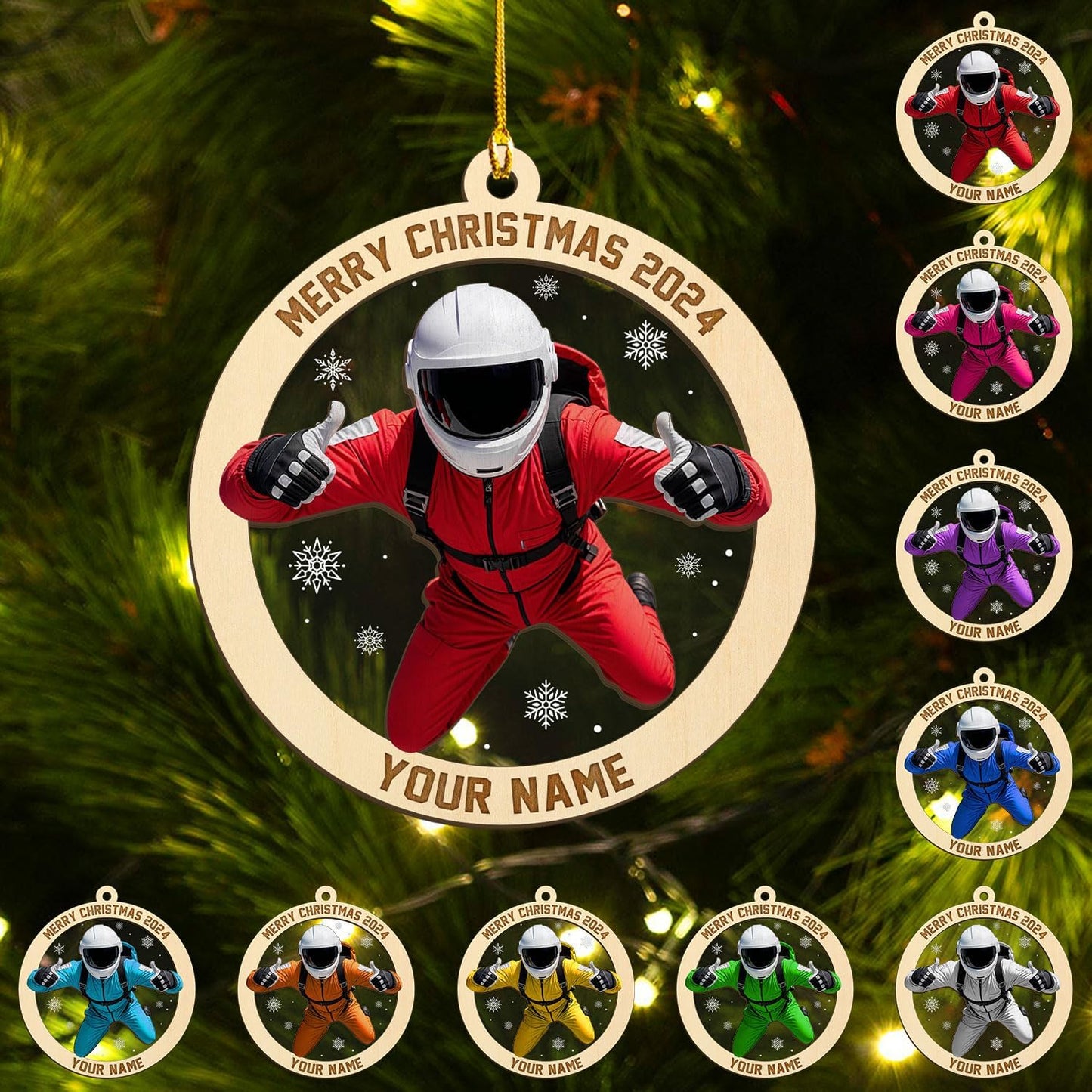 Custom Skydiving Christmas Ornament – Skydiver Xmas Decor O28