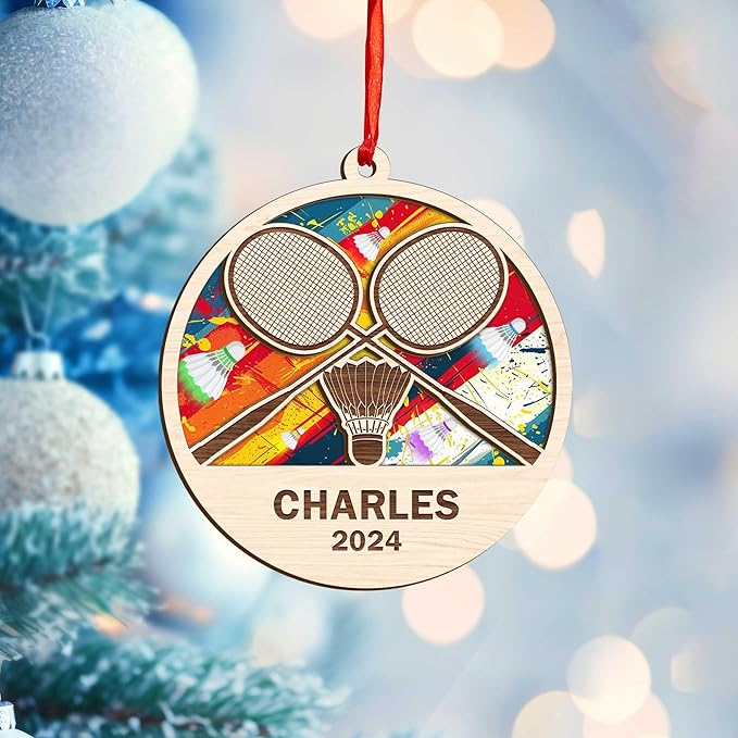Custom Christmas Gift for Badminton Players, Sports Lovers Badminton Ornament LL20
