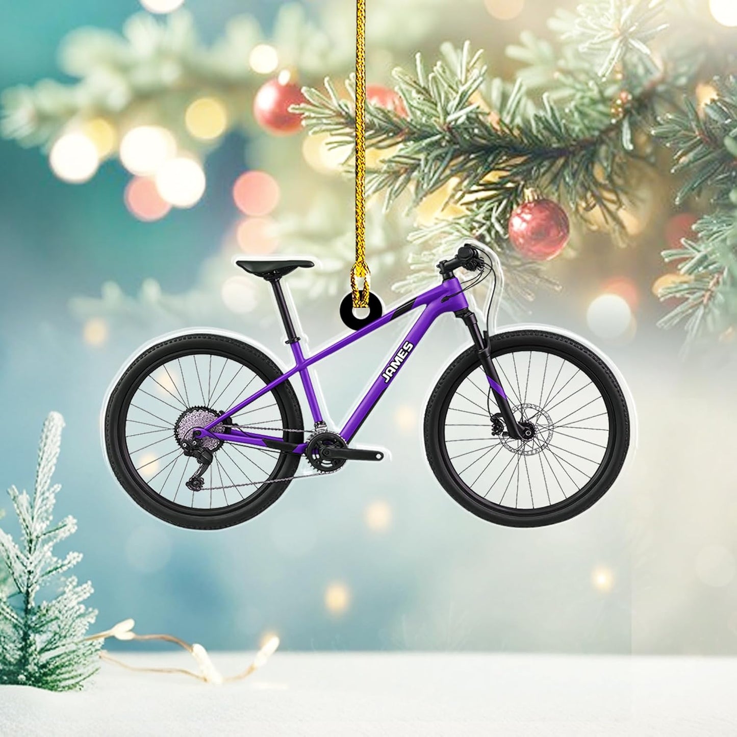 Custom Name Cycling Acrylic Ornament – Personalized Bike Gift, Christmas Tree Keepsake for Cycling Enthusiasts TC32