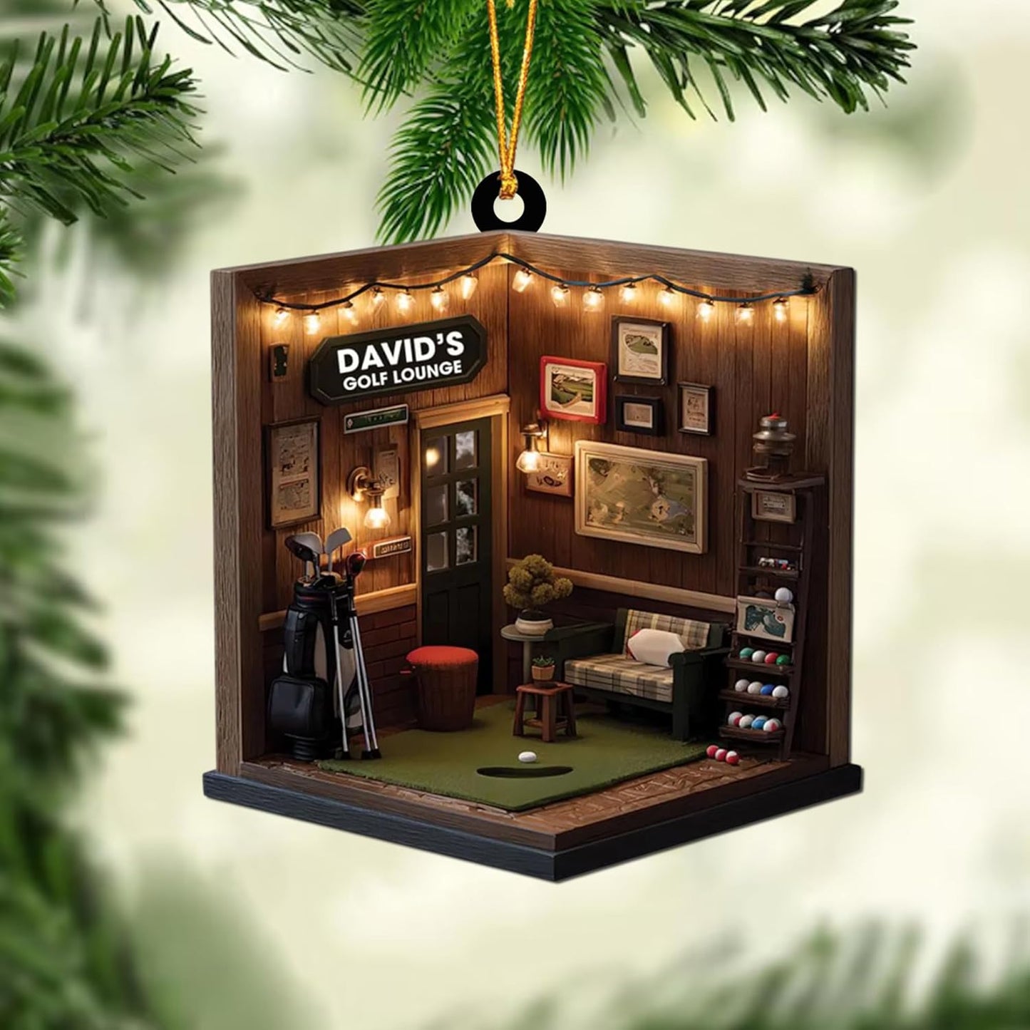 Personalized Golf Room Ornament - Golf Player Christmas Ornament 3