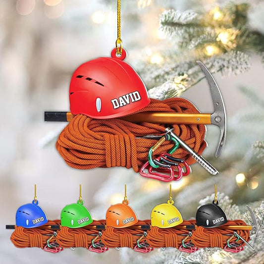 Custom Climbing Ornament - Custom Rock Climber Christmas Gift for Mountaineers LL12
