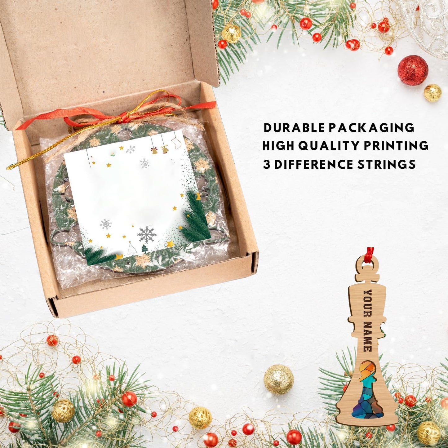 Personalized Name Chess Ornament Gift for Men Women Chess Team Player N06