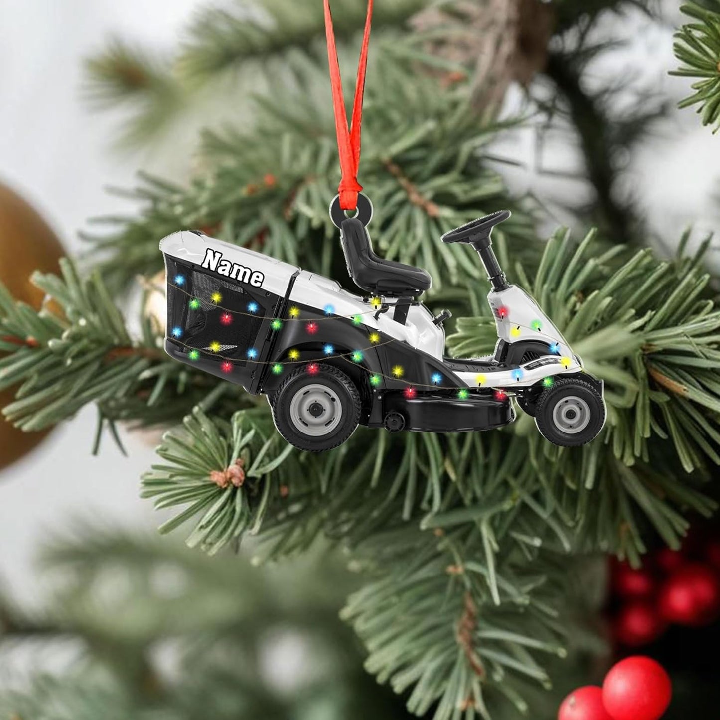 Personalized Lawn Mower Christmas Ornament | Custom Lawn Care Holiday Tree Decoration for Gardeners & Landscapers TG100
