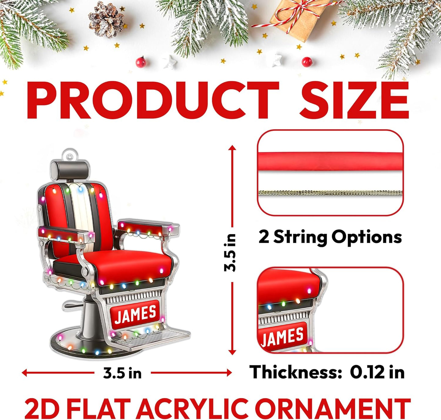 Personalized Hair Stylist Ornament – Christmas Barber Chair Ornament