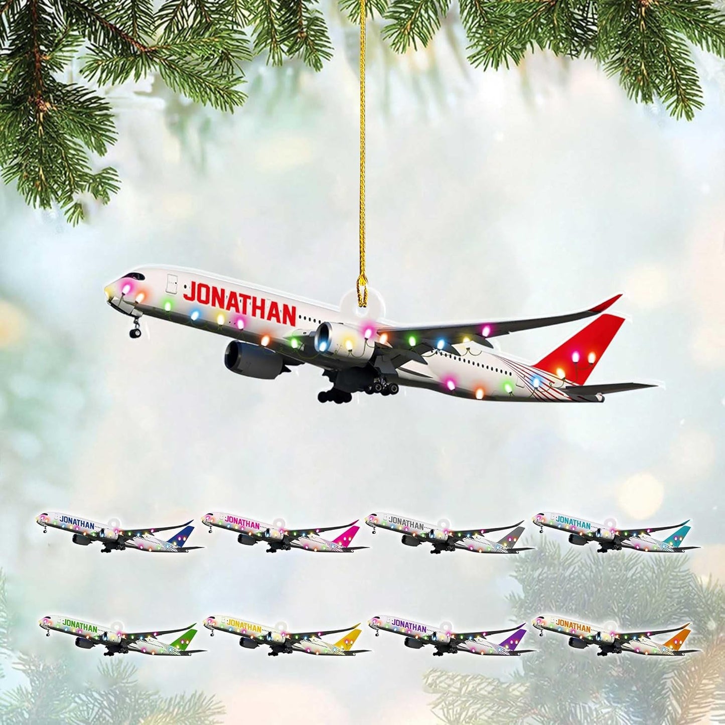 Personalized Airplane Pilot Christmas Ornament