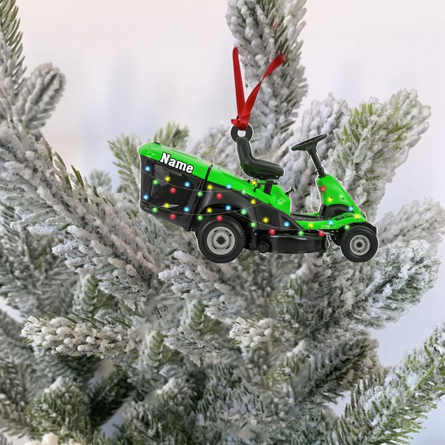Personalized Lawn Mower Christmas Ornament | Custom Lawn Care Holiday Tree Decoration for Gardeners & Landscapers TG100