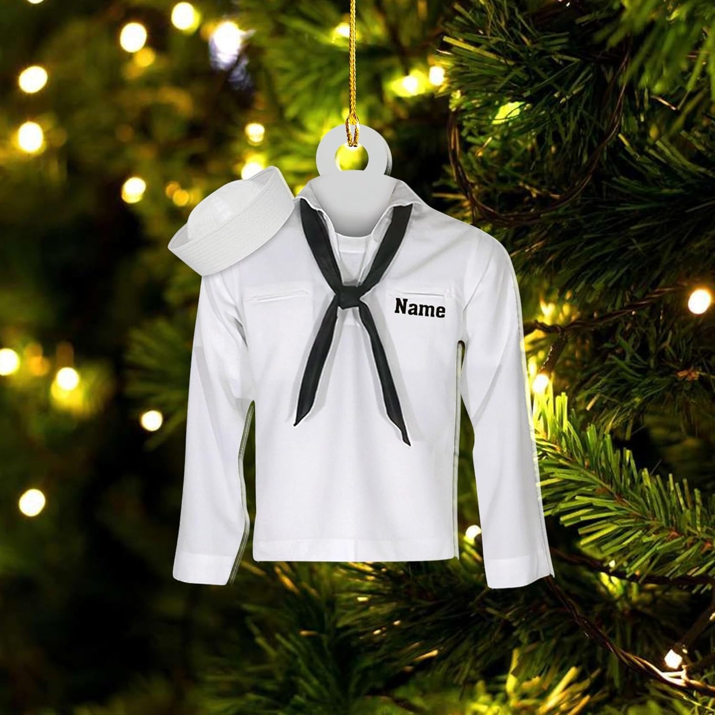 Custom Name Sailor Ornament – Personalized Captain Acrylic Sailing Ornament, Nautical Christmas Tree Decoration for Navy Lovers TS37