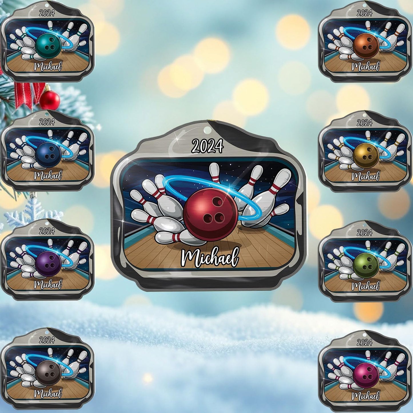 Custom Bowling Tools Ornament - Bowling Ornament Bowl 4