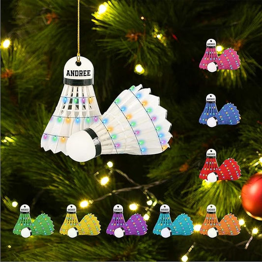 Custom Christmas Gift for Badminton Players, Sports Lovers Badminton Ornament LL13