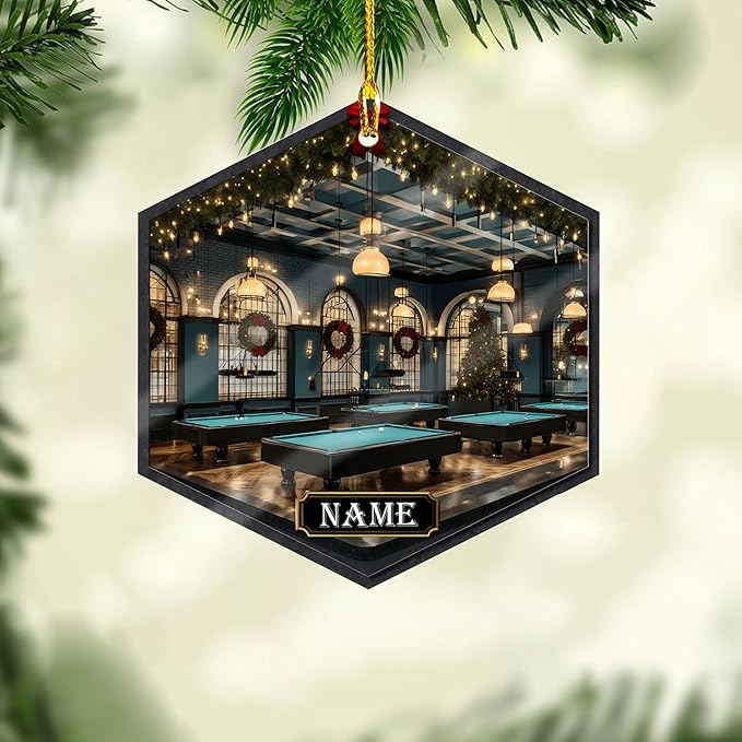 Personalized Billiards Ornament 2025, Billiards Christmas Ornaments N05