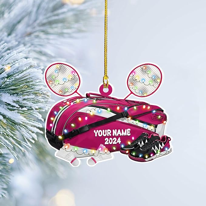 Pesonalized Christmas Gift for Badminton Players, Sports Lovers Badminton Ornament LL48