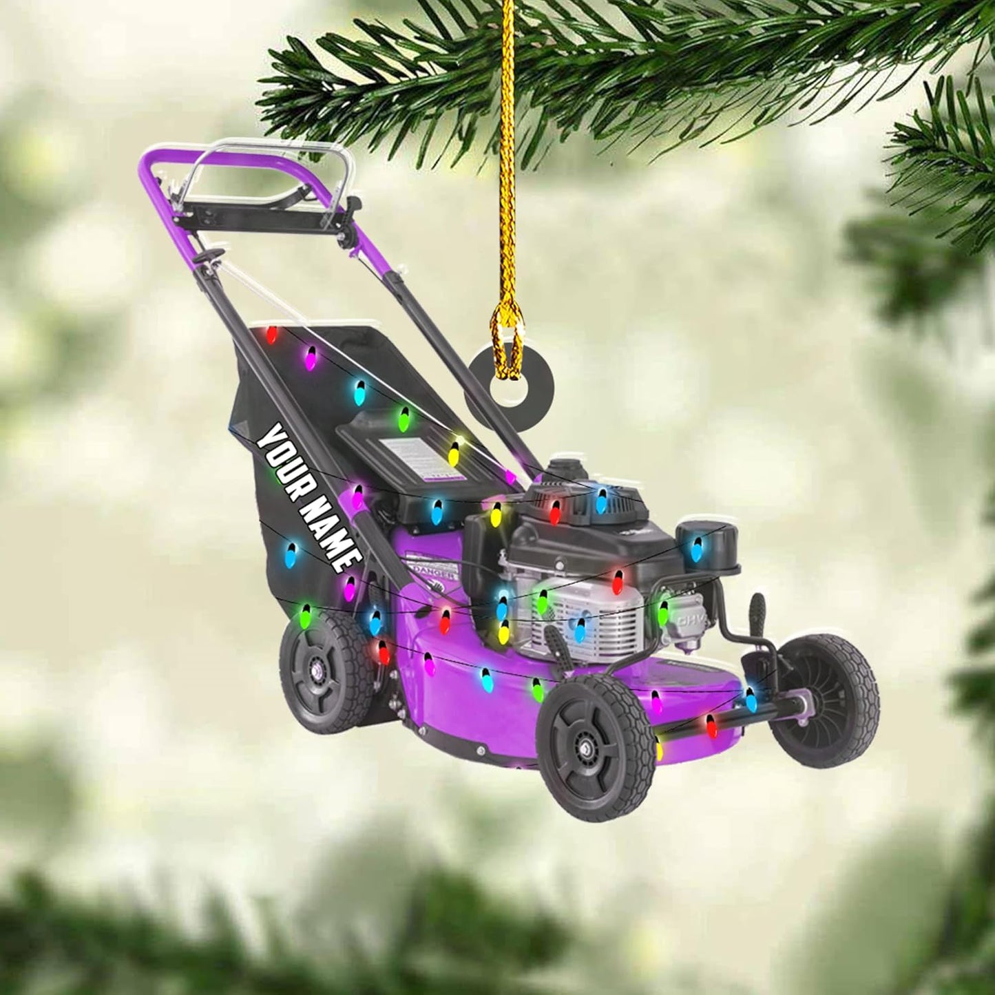 Personalized Lawn Mower Christmas Ornament | Custom Lawn Care Holiday Tree Decoration for Gardeners & Landscapers TG92