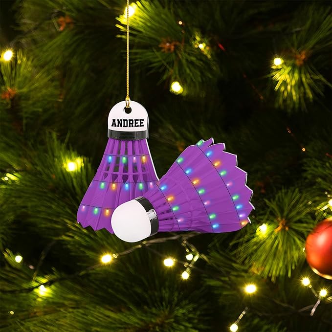 Custom Christmas Gift for Badminton Players, Sports Lovers Badminton Ornament LL13
