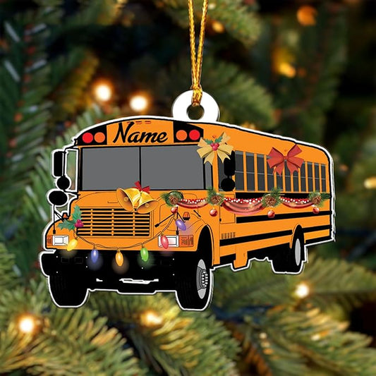 Customized School Bus Ornament - Bus Driver Christmas Gift L11