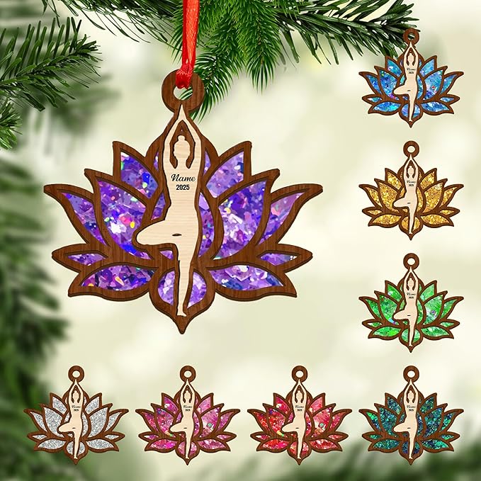 Personalized Yoga Lovers Ornament - Custom Yoga Christmas Decoration Gift LL5