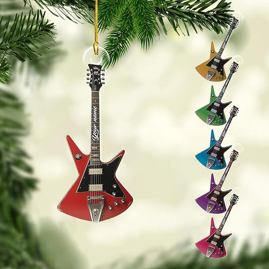 Personalized Electric and Acoustic Guitar Christmas Ornament - Guitar Ornament Gift LL30