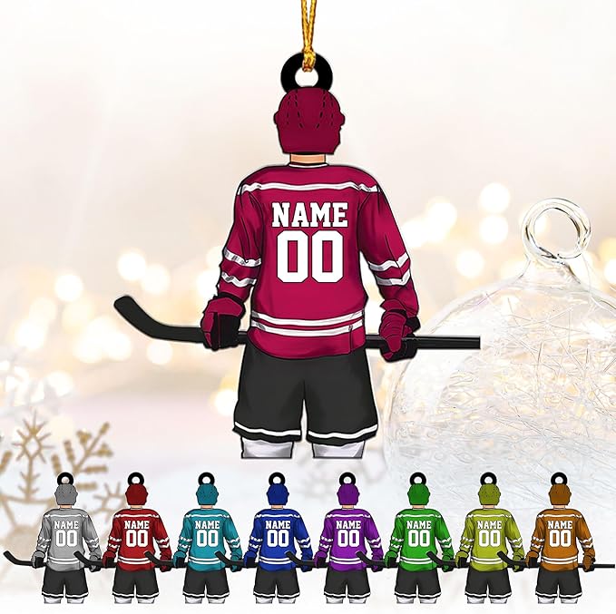 Personalized ice Hockey Ornament N33