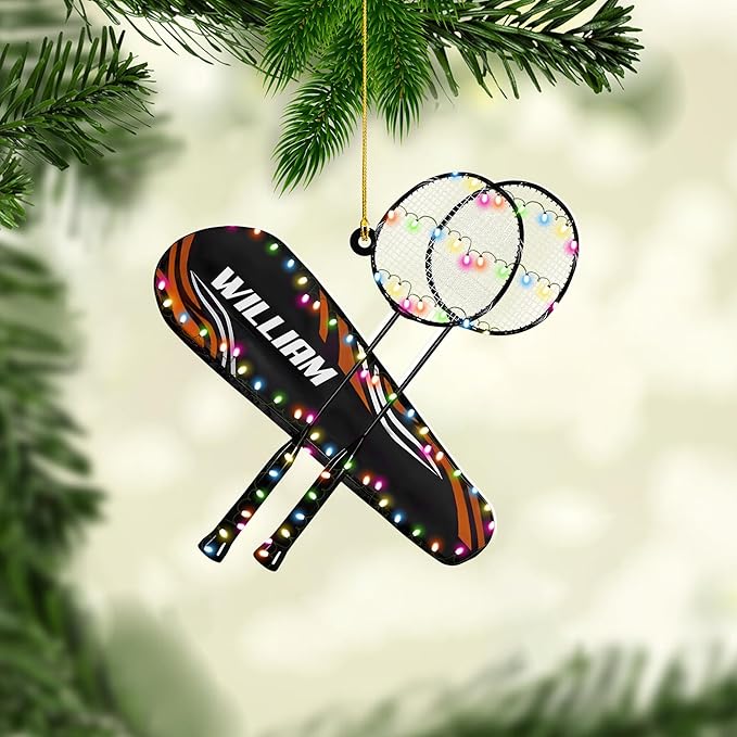 Custom Christmas Gift for Badminton Players, Sports Lovers Badminton Ornament LL11