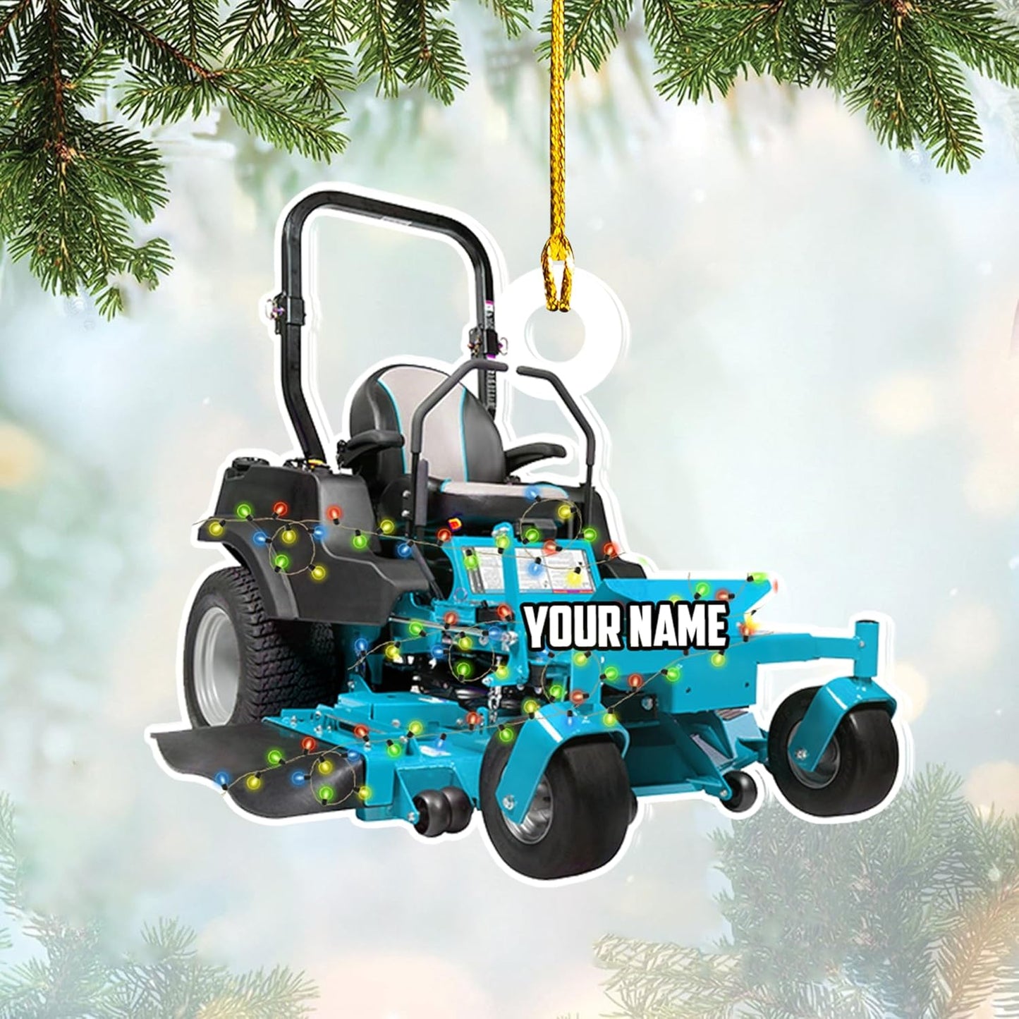 Personalized Lawn Mower Christmas Ornament | Custom Lawn Care Holiday Tree Decoration for Gardeners & Landscapers TG105