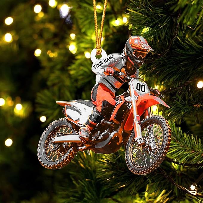 Personalized Dirt Bike Christmas Ornaments 2025 Custom Motocross Ornament Dirt bike Christmas Ornament NO7
