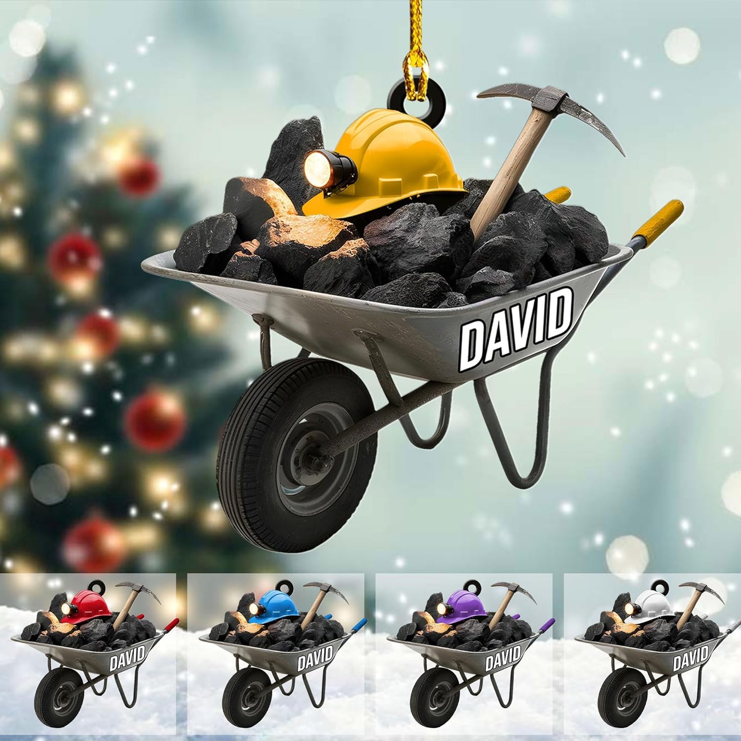 Custom Coal Miner Christmas Ornament – Personalized Name Decor Cmn4