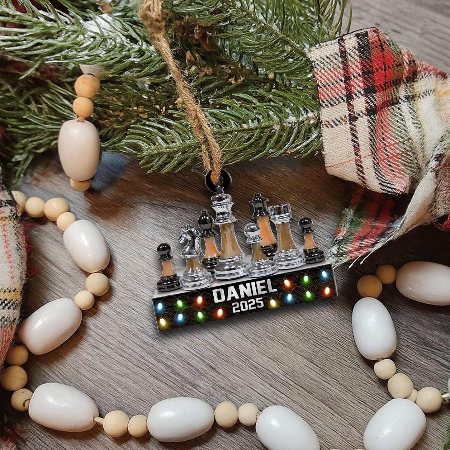 Personalized Name Chess Ornament Gift for Men Women Chess Team Player N20