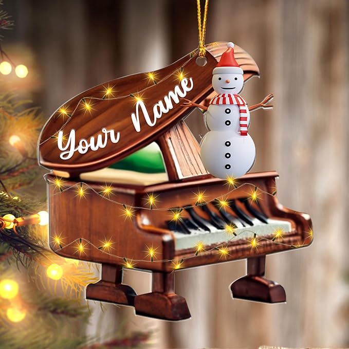 Customized Piano Ornament - Music Instrument Christmas Gift for Piano Lovers LL49