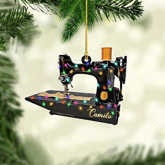 Custom Sewing Machine Ornament - Christmas Ornament Gift for Sewing Lovers LL32