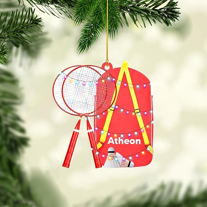Custom Christmas Gift for Badminton Players, Sports Lovers Badminton Ornament LL15