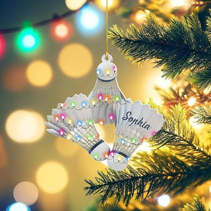 Custom Christmas Gift for Badminton Players, Sports Lovers Badminton Ornament LL18