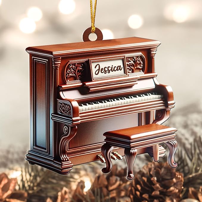 Customized Piano Ornament - Music Instrument Christmas Gift for Piano Lovers LL52