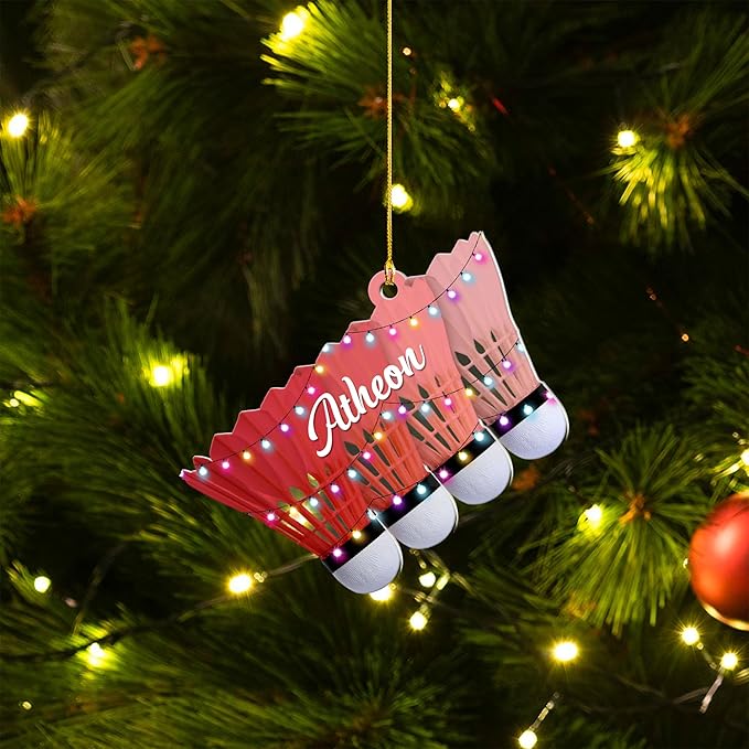 Custom Christmas Gift for Badminton Players, Sports Lovers Badminton Ornament LL12