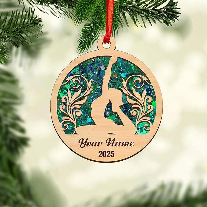 Personalized Yoga Lovers Ornament - Custom Yoga Christmas Decoration Gift LL6