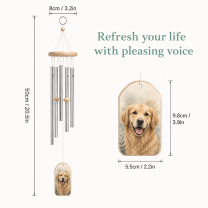 Custom Photo Dog In Loving Memory Wind Chime | Personalized Dog Lovers Gifts | Gift For Dog Lovers TOM99