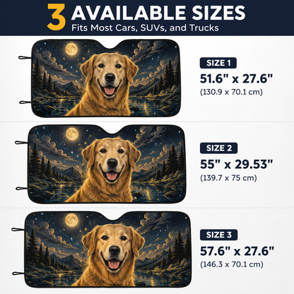 Personalized Pet Car Sun Shade, Custom Dog Photo Auto Windshield Cover, Foldable Car Accessories Gift THUC99